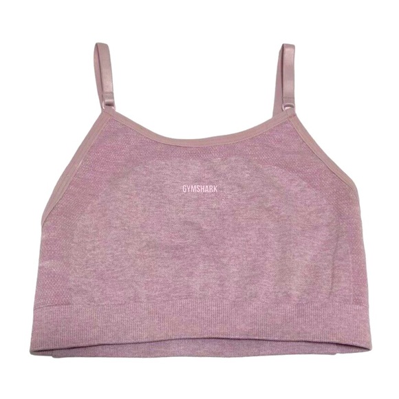 Gymshark FLEX Strappy Sports Bra Pink Logo Spellout Women's - Picture 2 of 6